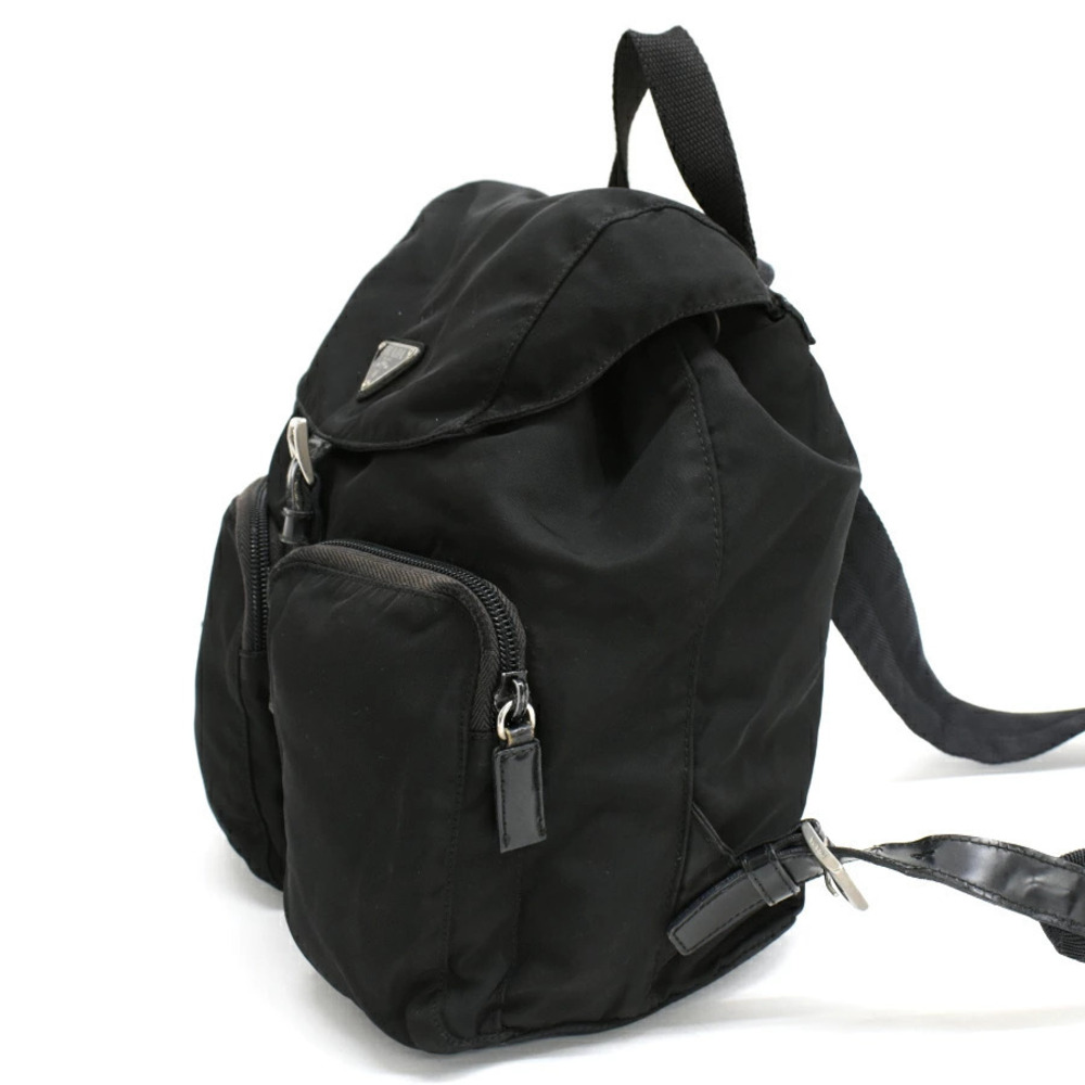 Prada Backpack Rucksack Black Triangle Plate - Picture 2 of 8